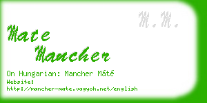 mate mancher business card