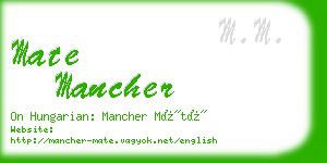 mate mancher business card
